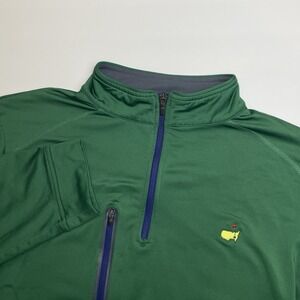 Master's Tech 1/4 Zip Sweatshirt Men's XXL Green Logo Augusta Stretch Zip Pocket